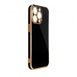 iPhone 13 Pro Max Lighting Color gél tok arany kerettel fekete