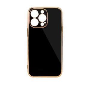 iPhone 13 Pro Lighting Color gél tok arany kerettel fekete