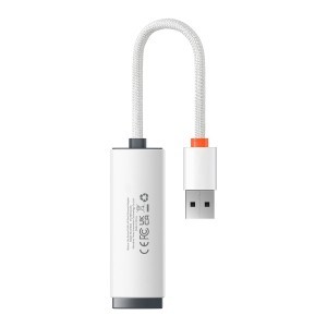 Baseus USB - RJ45 (100 Mbps) átalakító adapter (WKQX000002) fehér