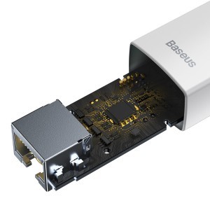 Baseus USB - RJ45 (100 Mbps) átalakító adapter (WKQX000002) fehér