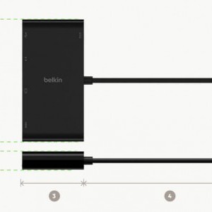 Belkin USB-C Multimédia + töltőadapter, HUB elosztó (ETHERNET - HDMI - VGA - USB-A) (100W PD) fekete (AVC004BTBK)