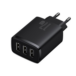 Baseus Compact hálózati töltő 3XUSB - 17W (CCXJ020101) fekete