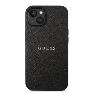 iPhone 14 Guess PU Leather Saffiano tok fekete (GUHCP14SPSASBBK)