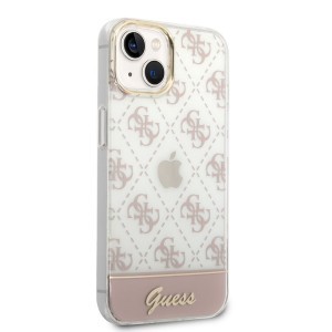 iPhone 14 Plus Guess PC/TPU Peony Glitter Script Logo tok rózsaszín (GUHCP14MHG4MHP)