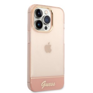 iPhone 14 Pro Guess PC/TPU Camera Outline Translucent tok rózsaszín (GUHCP14LHGCOP)