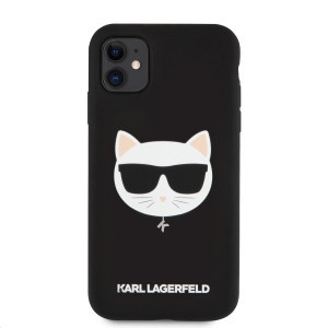 iPhone 11 Karl Lagerfeld Choupette Head szilikon tok fekete (KLHCN61SLCHBK)
