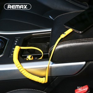 Remax Cutie autós töltő RCC-211 USB-micro USB, Lightning, Type C 2.1 A kék