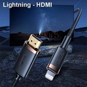 USAMS U70 Lightning – HDMI kábel 2m fekete (US-SJ509)