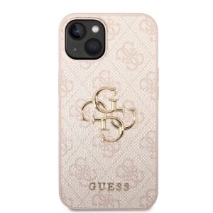 iPhone 14 Guess PU 4G Metal Logo tok rózsaszín (GUHCP14S4GMGPI)