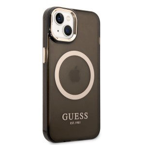 iPhone 14 Guess Translucent MagSafe kompatibilis tok fekete (GUHMP14SHTCMK)