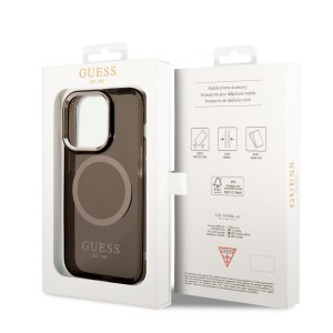 iPhone 14 Pro Max Guess Translucent MagSafe kompatibilis tok fekete (GUHMP14XHTCMK)