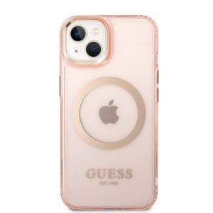iPhone 14 Guess Translucent MagSafe kompatibilis tok rózsaszín (GUHMP14SHTCMP)