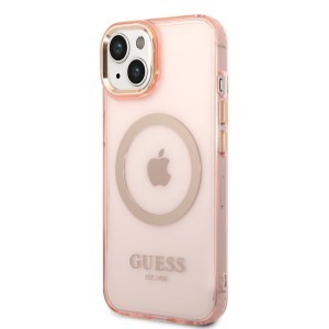 iPhone 14 Guess Translucent MagSafe kompatibilis tok rózsaszín (GUHMP14SHTCMP)