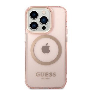 iPhone 14 Pro Guess Translucent MagSafe kompatibilis tok rózsaszín (GUHMP14LHTCMP)