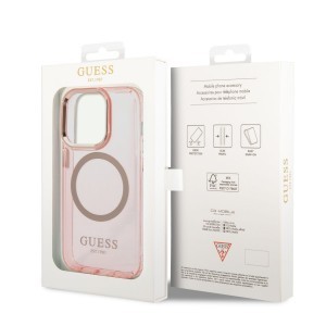 iPhone 14 Pro Guess Translucent MagSafe kompatibilis tok rózsaszín (GUHMP14LHTCMP)