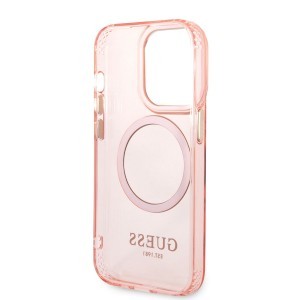iPhone 14 Pro Max Guess Translucent MagSafe kompatibilis tok rózsaszín (GUHMP14XHTCMP)