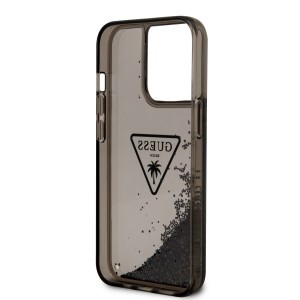 iPhone 14 Pro Guess PC/TPU Liquid Glitter Triangle Logo tok fekete (GUHCP14LLFCTPK)