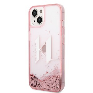 iPhone 14 Plus Karl Lagerfeld Liquid Glitter Big KL Logo tok rózsaszín (KLHCP14MLBKLCP)