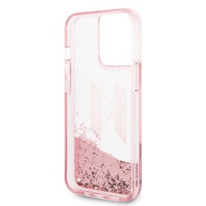 iPhone 14 Pro Karl Lagerfeld Liquid Glitter Big KL Logo tok rózsaszín (KLHCP14LLBKLCP)
