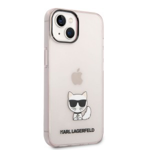 iPhone 14 Plus Karl Lagerfeld Choupette Logo tok rózsaszín (KLHCP14MCTTRI)