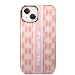 iPhone 14 Plus Karl Lagerfeld Monogram Vertical Stripe tok rózsaszín (KLHCP14MHKLSPCP)