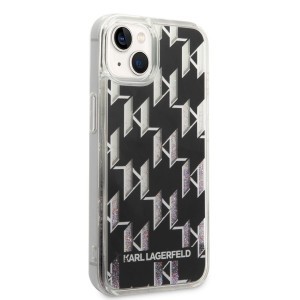 iPhone 14 Plus Karl Lagerfeld Monogram Liquid Glitter tok fekete (KLHCP14MLMNMK)