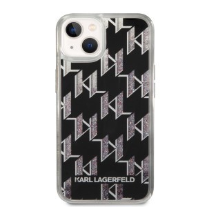 iPhone 14 Plus Karl Lagerfeld Monogram Liquid Glitter tok fekete (KLHCP14MLMNMK)