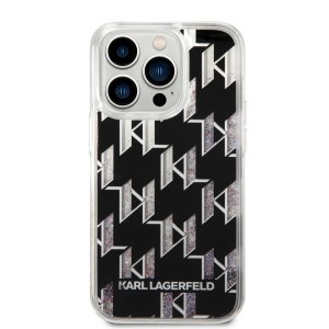 iPhone 14 Pro Max Karl Lagerfeld Monogram Liquid Glitter tok fekete (KLHCP14XLMNMK)