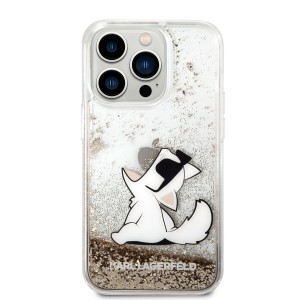 iPhone 14 Pro Max Karl Lagerfeld Liquid Glitter Choupette Eat tok arany (KLHCP14XGCFD)