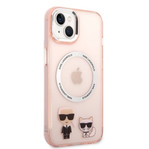 iPhone 14 Plus Karl Lagerfeld Karl és Choupette MagSafe kompatibilis tok rózsaszín (KLHMP14MHKCP)