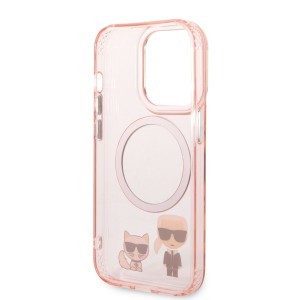 iPhone 14 Pro Karl Lagerfeld Karl és Choupette MagSafe kompatibilis tok rózsaszín (KLHMP14LHKCP)