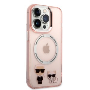 iPhone 14 Pro Karl Lagerfeld Karl és Choupette MagSafe kompatibilis tok rózsaszín (KLHMP14LHKCP)