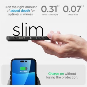 iPhone 14 Pro Max Spigen Liquid Air flexibilis TPU gél tok matt fekete