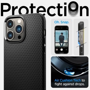 iPhone 14 Pro Max Spigen Liquid Air flexibilis TPU gél tok matt fekete