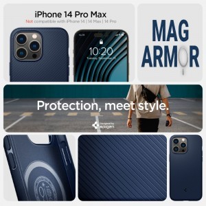 iPhone 14 Pro Max Spigen Mag Armor MagSafe tok tengerészkék (ACS04845)