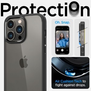 iPhone 14 Pro Spigen Ultra Hybrid tok matt fekete (ACS04961)