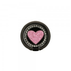 Ring Heart hátlapi gyűrű fekete/rózsaszín