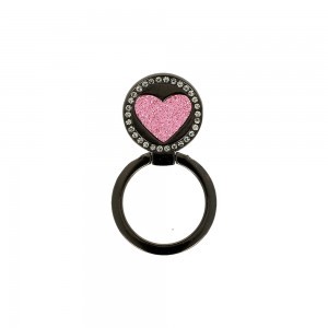 Ring Heart hátlapi gyűrű fekete/rózsaszín