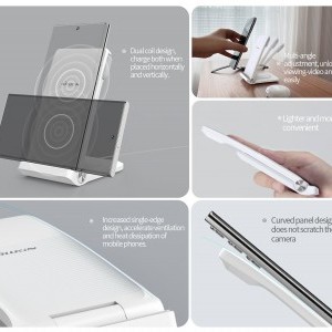 Huawei Watch Nillkin PowerTrio 3 az 1-ben vezeték nélküli töltő fehér