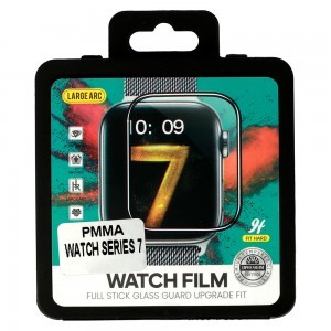 Apple Watch 7 41 mm PMMA kijelzővédő fólia fekete kerettel