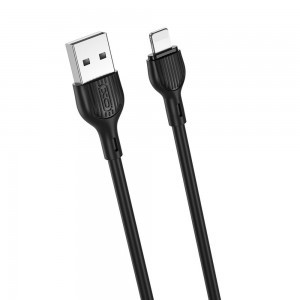 XO NB200 USB - Lightning kábel 2 m 2.1 A fekete