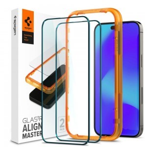 iPhone 14 Pro Max/15 Plus Spigen Alm Glass FC 2x üvegfólia fekete (AGL05204)