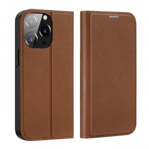 iPhone 14 Pro Dux Ducis Skin X2 mágneses fliptok barna