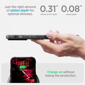 iPhone 14 Pro Spigen Rugged Armor Mag MagSafe tok matt fekete (ACS04956)