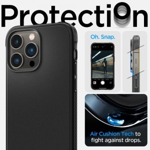 iPhone 14 Pro Max Spigen Rugged Armor Mag MagSafe tok matt fekete