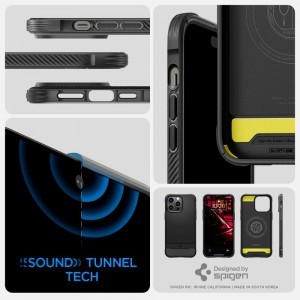 iPhone 14 Pro Max Spigen Rugged Armor Mag MagSafe tok matt fekete