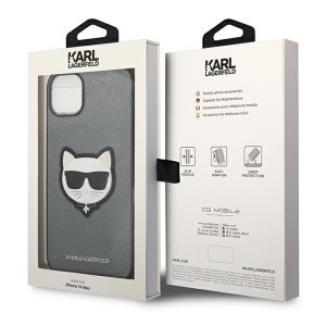 iPhone 14 Plus Karl Lagerfeld Saffiano Choupette Head tok ezüst (KLHCP14MSAPCHG)