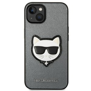 iPhone 14 Karl Lagerfeld Saffiano Choupette Head tok ezüst (KLHCP14SSAPCHG)