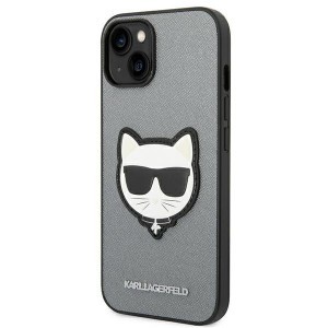 iPhone 14 Plus Karl Lagerfeld Saffiano Choupette Head tok ezüst (KLHCP14MSAPCHG)