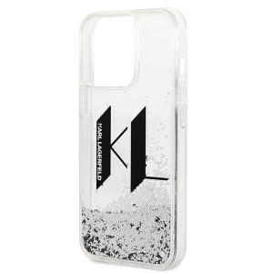 iPhone 14 Pro Karl Lagerfeld Liquid Glitter Big KL logo tok ezüst (KLHCP14LLBKLCS)